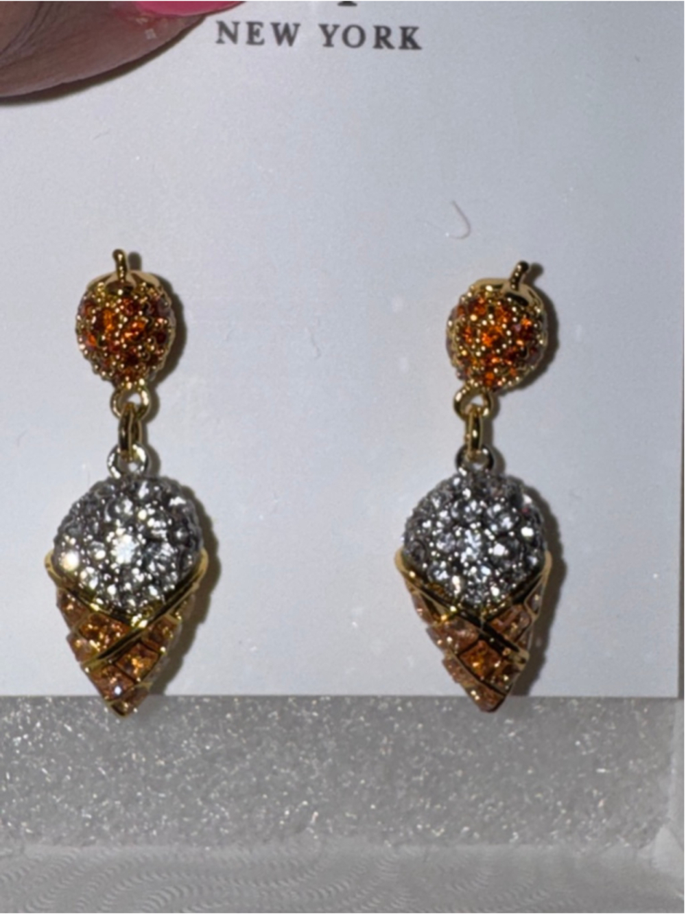 Kate Spade Ice Cream Cone Crystal Drop Earrings - Picture 4 of 5